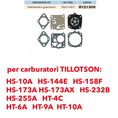 kit membrane e guarnizioni TILLOTSON DG-2-HS/T